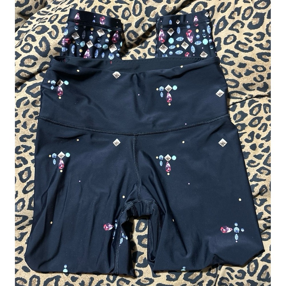 Victoria's Secret Victoria Sport Black Gemstome Print Activewear Leggings, M